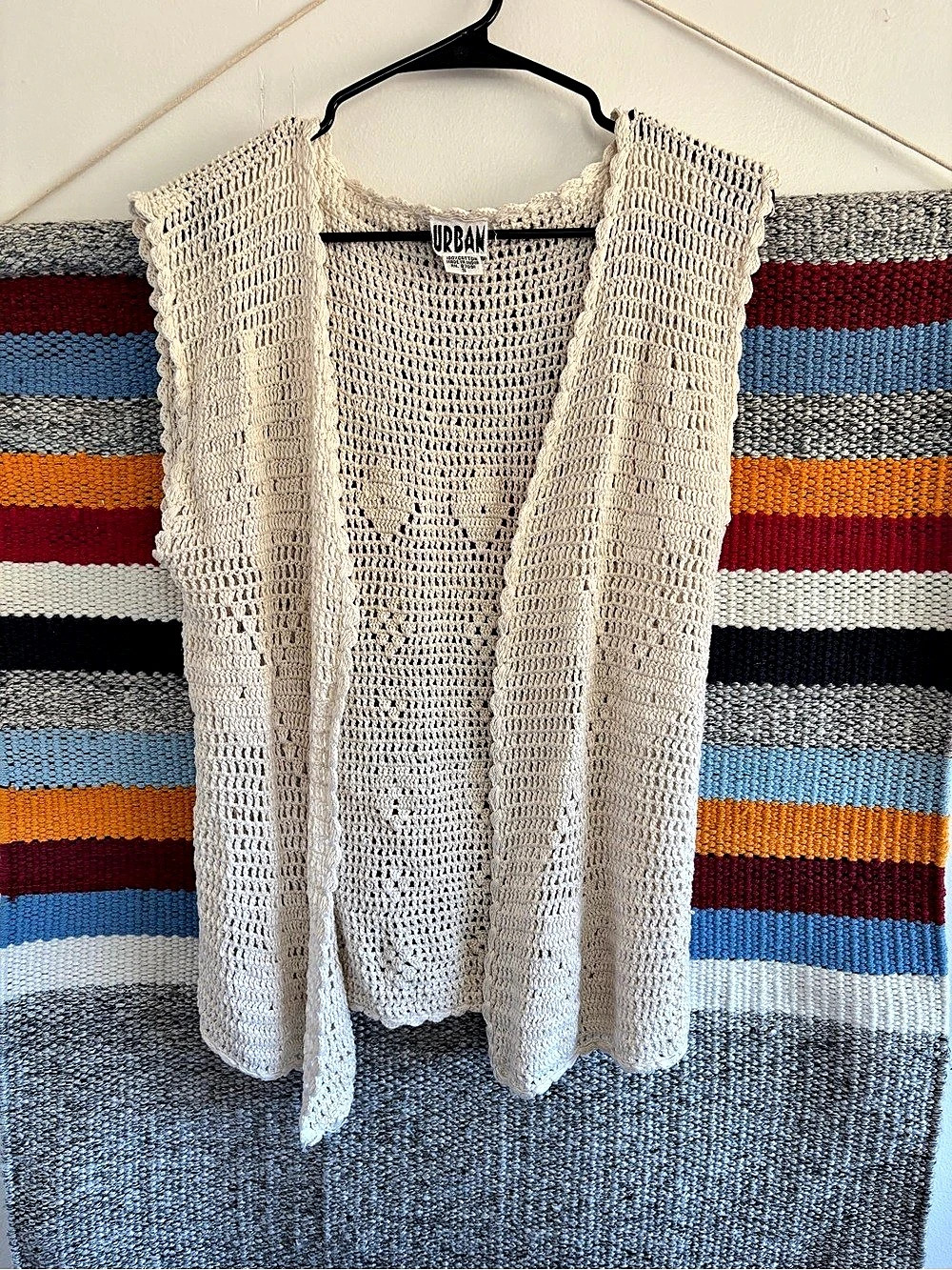 Urban Open Knit Cotton Vest Size Small